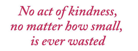 No act of kindness, no matter how small, is ever wasted